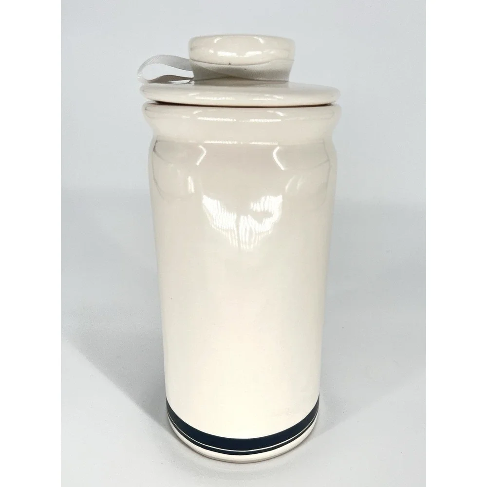 NEW Rae Dunn #3 Three Ceramic Canister with Black Ribbon 9